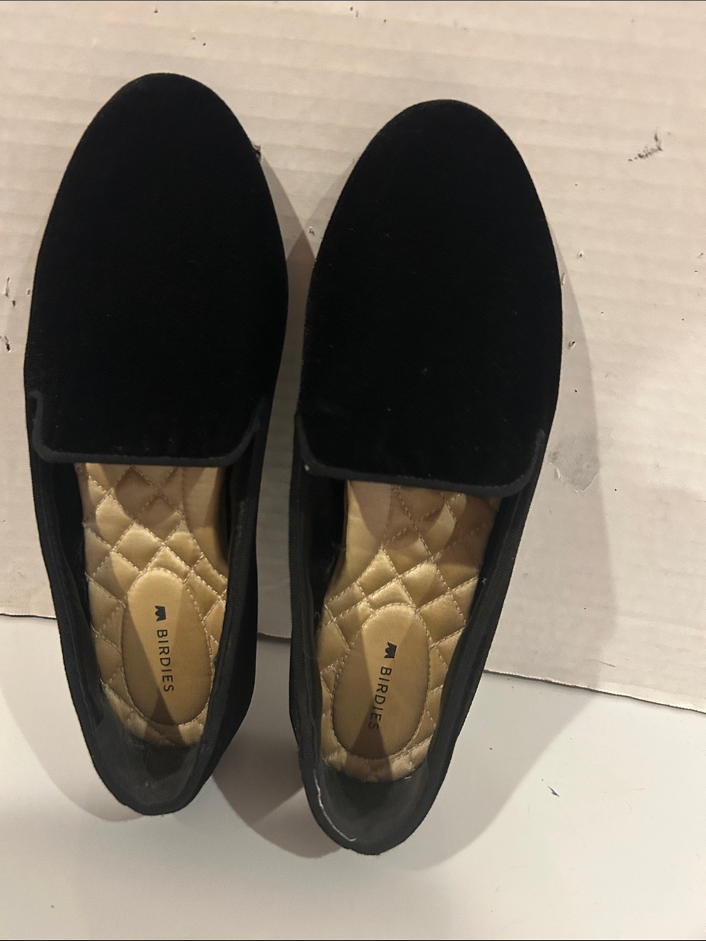 Birdies Black Velvet Slip-On Loafers (sz 7)